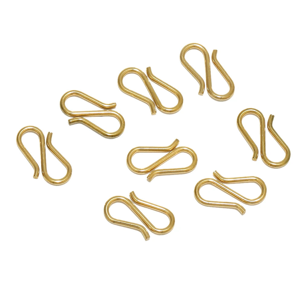 20pcs Stainless Steel/Gold Plated S Shape Clasps DIY Necklace Hooks Connectors