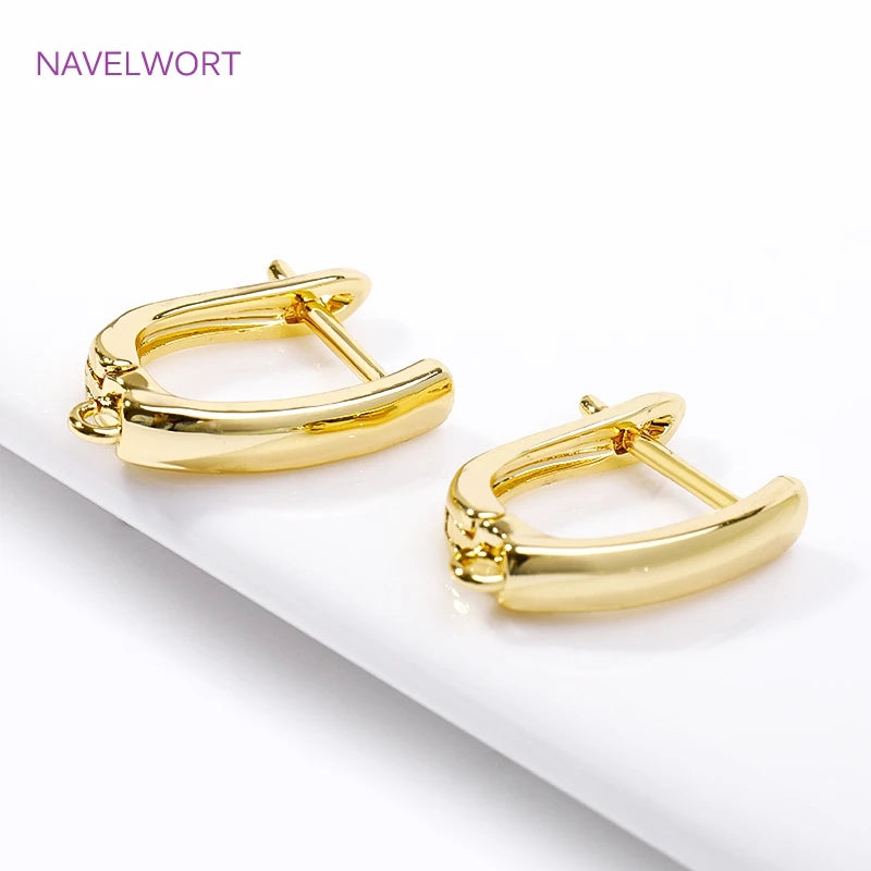 18K Gold Plated/Rhodium Smooth Earring Hook Clasps High Quality Ear Wire Hooks
