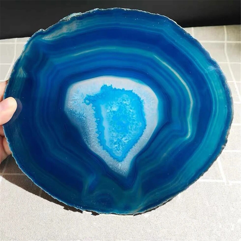 12-20CM Large Crystal AGATE SLAB Geode Slice Mineral Coaster Healing Reiki Decoration