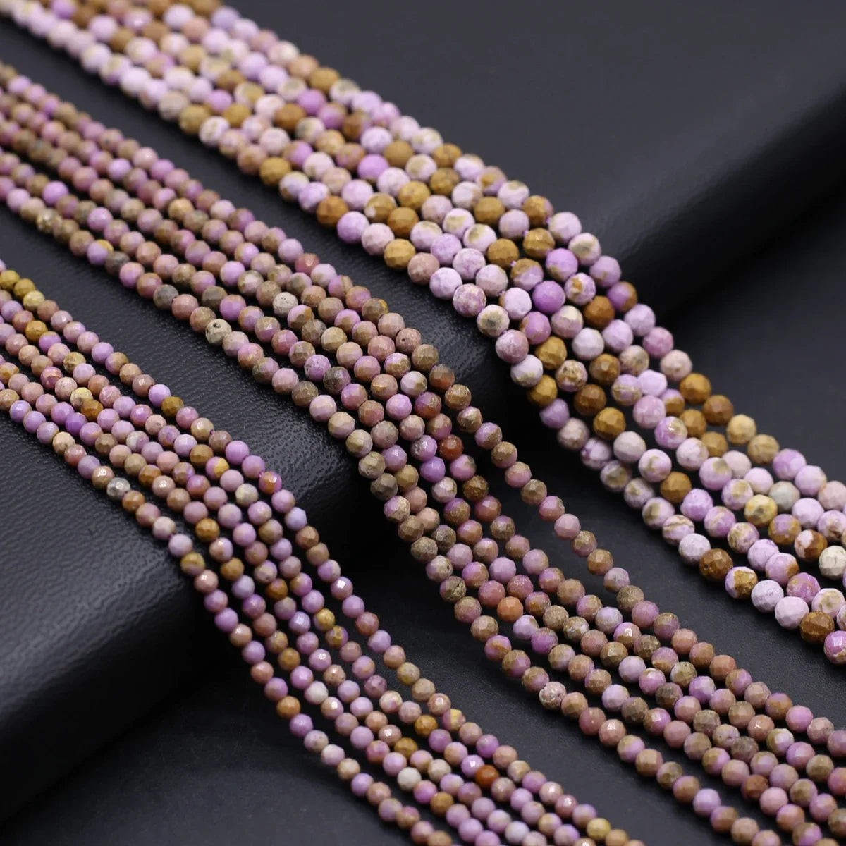 Purple Mica Lepidolite Natural Stone Round Loose Small Beads for Jewelry Making