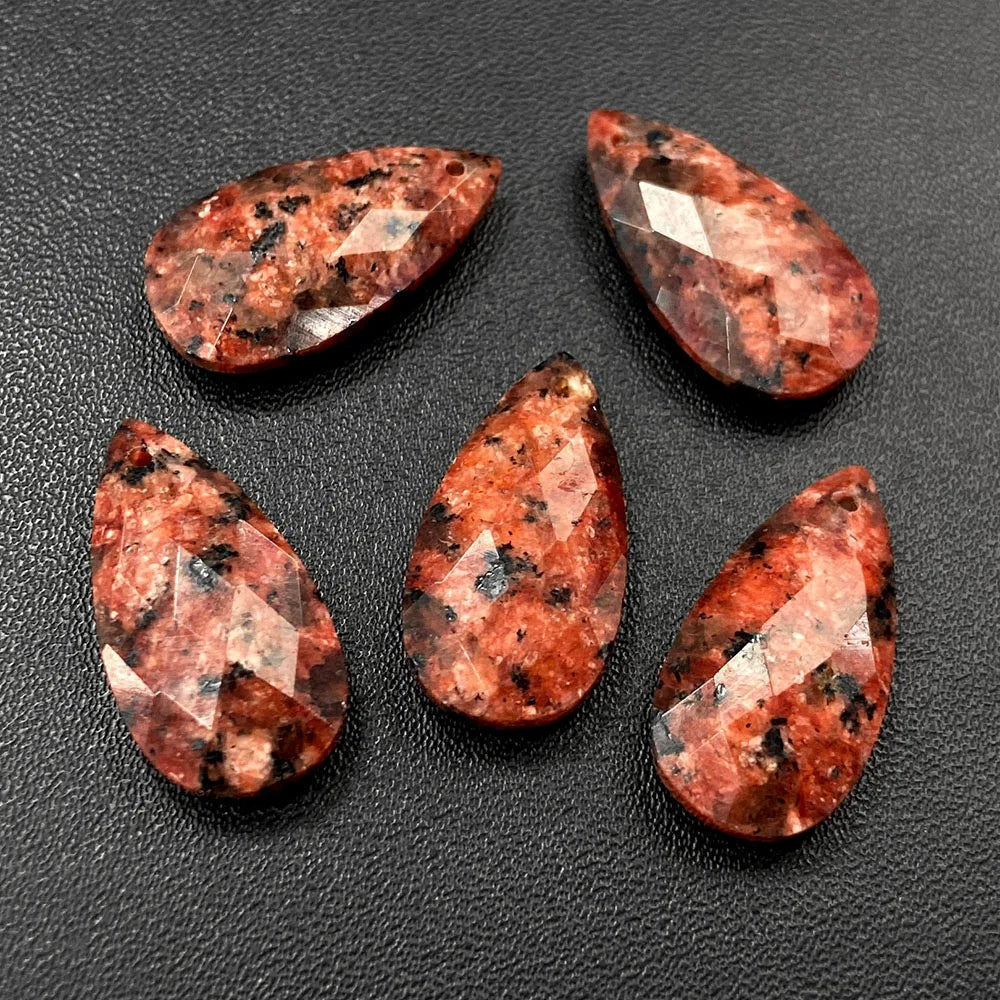 2PCS Natural Water Drop Stone 13X25mm Faceted Top Drilled Pendant Earrings Charm