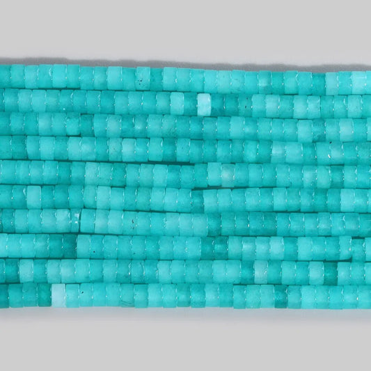 Fine Natural Blue Amazonite Stone Beads Abacus Shape Loose Small Size Beads For Jewelry Making DIY