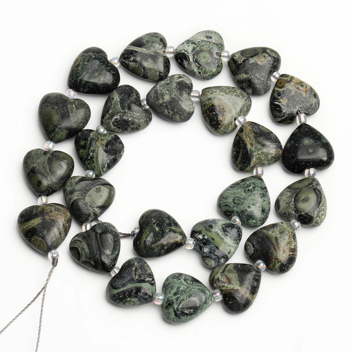 14mm AA Love Heart Natural Stone Loose Beads for Jewelry Making Diy approx 23pcs