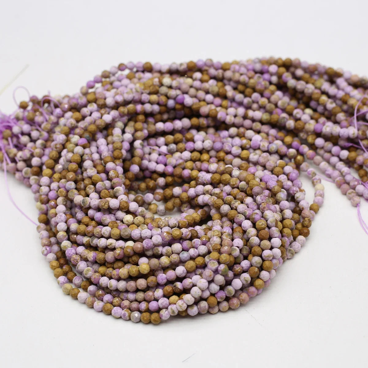 Purple Mica Lepidolite Natural Stone Round Loose Small Beads for Jewelry Making