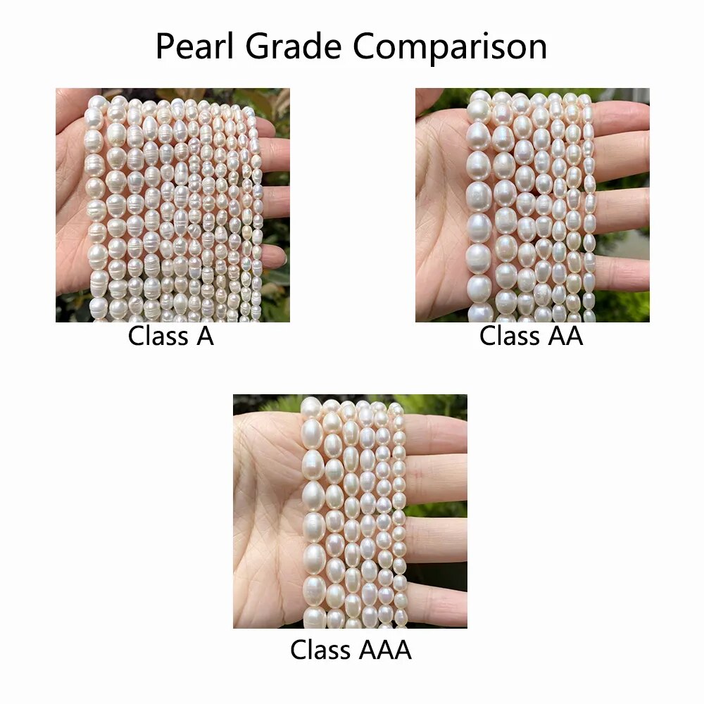 Real Natural Freshwater Pearl AAA Rice Shape Beads High Quality Punch Loose Beads for Jewelry Making DIY Necklace Bracelet