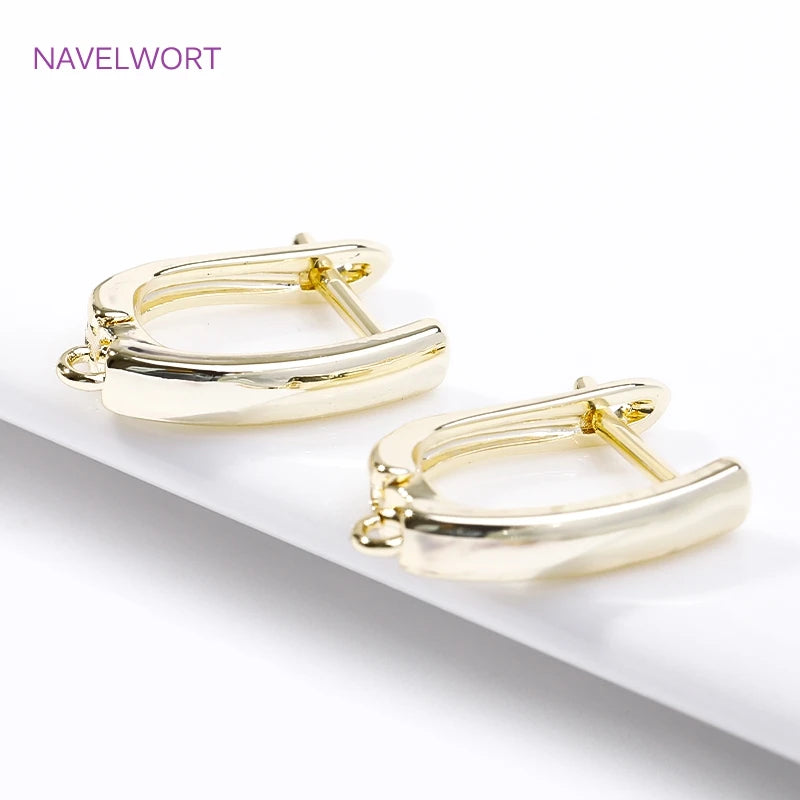 18K Gold Plated/Rhodium Smooth Earring Hook Clasps High Quality Ear Wire Hooks