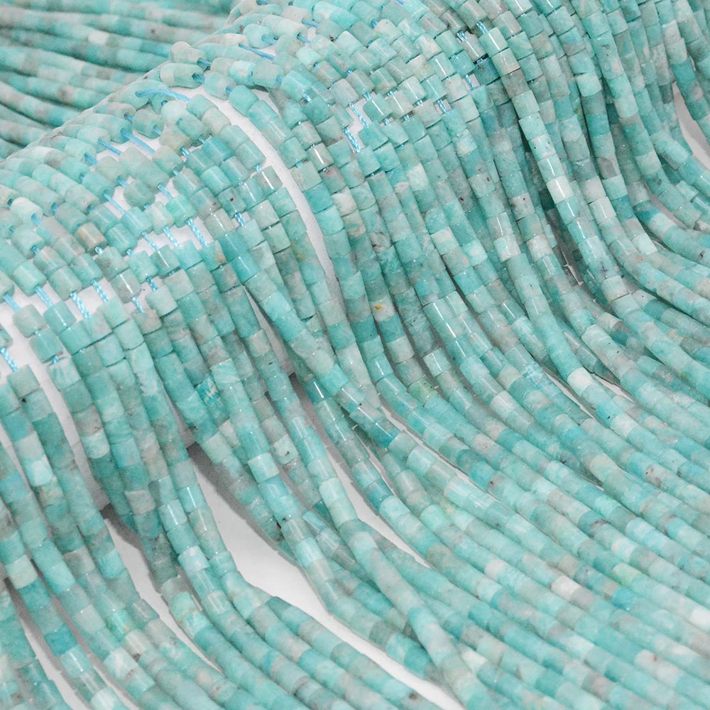 Natural Amazonite Flat Tube / Heishi Beads 4mmx4mm