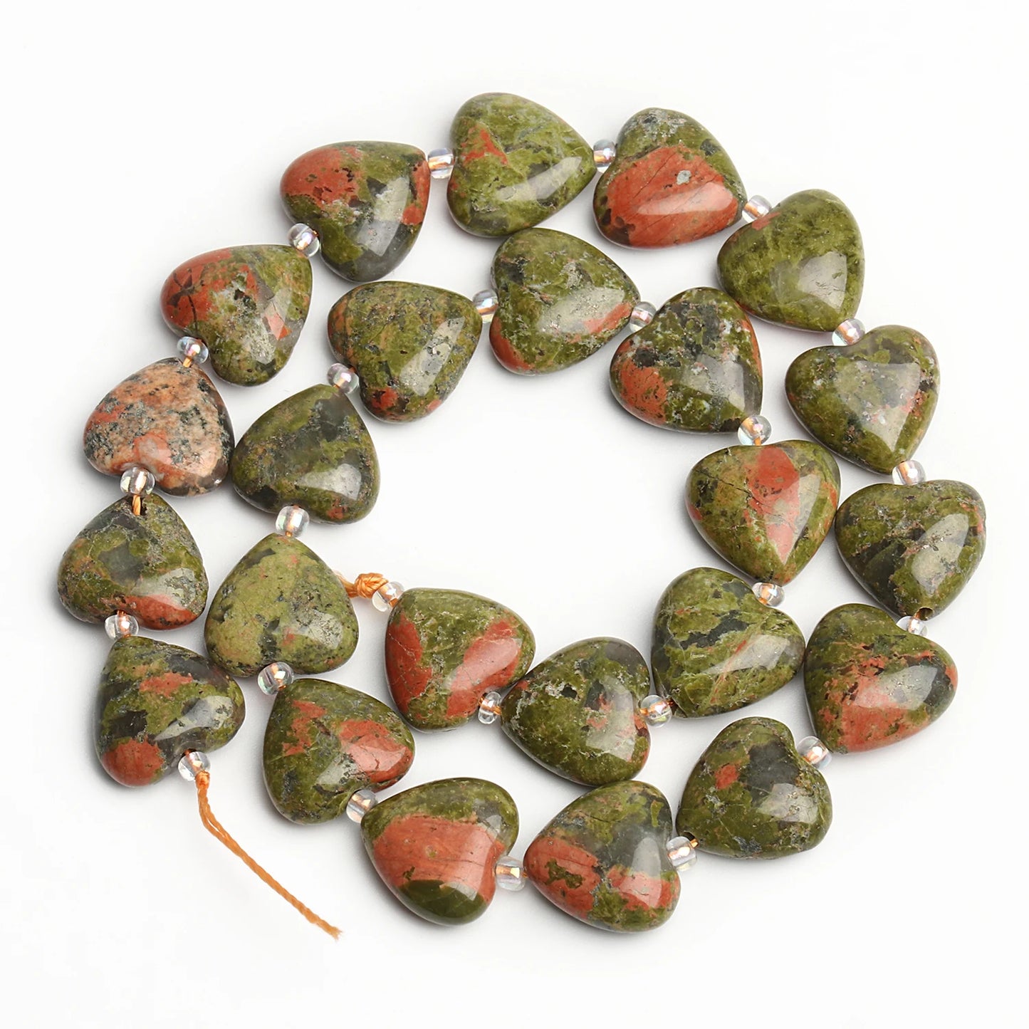 14mm AA Love Heart Natural Stone Loose Beads for Jewelry Making Diy approx 23pcs