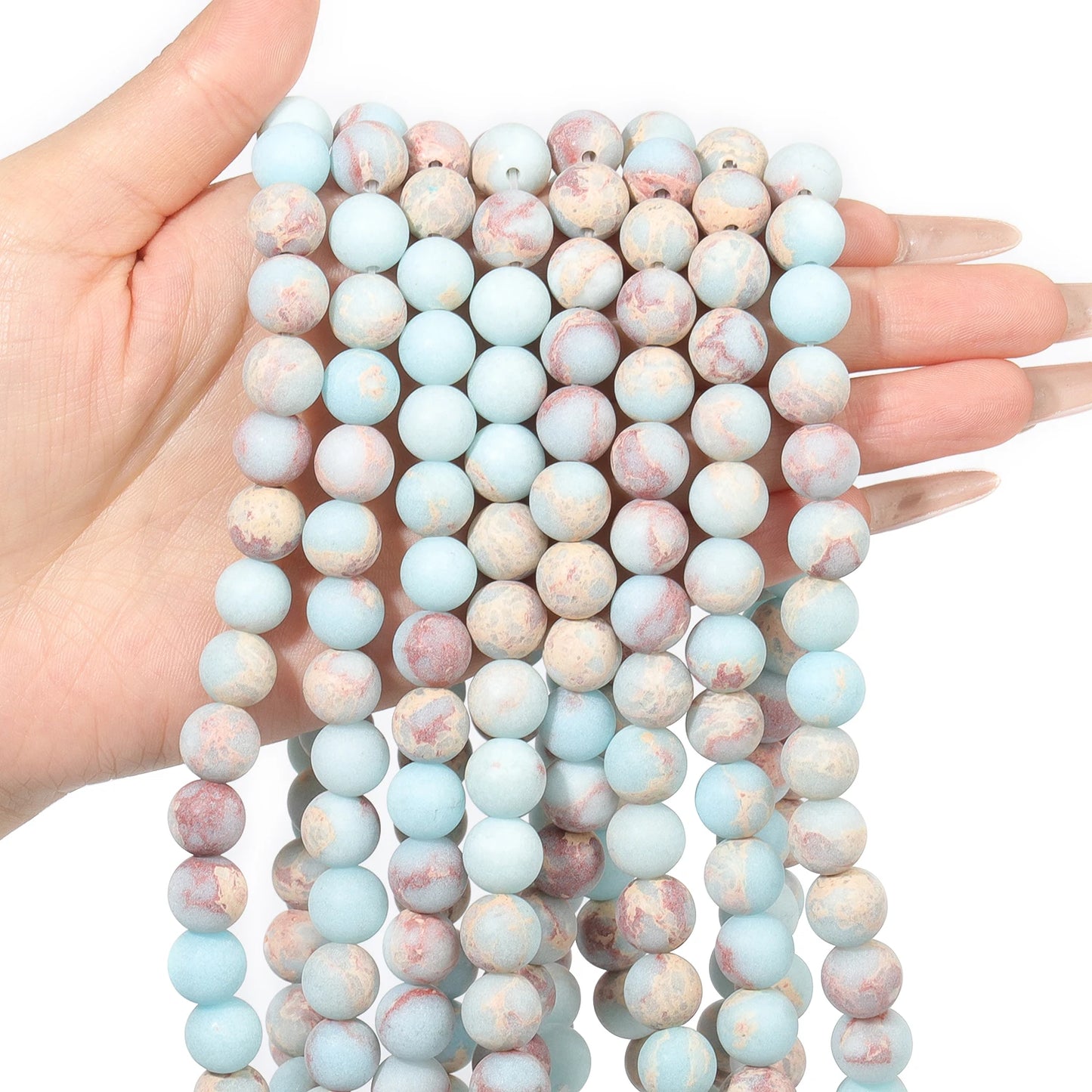 Natural Stone Matte Dull Polish Snakeskin Jaspers Beads For Jewelry Making  15''