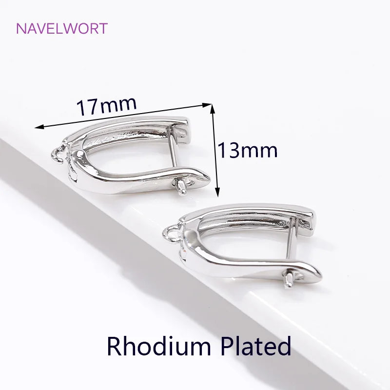 18K Gold Plated/Rhodium Smooth Earring Hook Clasps High Quality Ear Wire Hooks