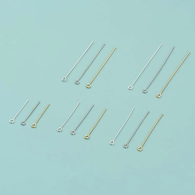 10pcs Solid 925 Sterling Silver Needle Pins Gold Earring Necklace Connector Part Base DIY Jewelry Making Findings