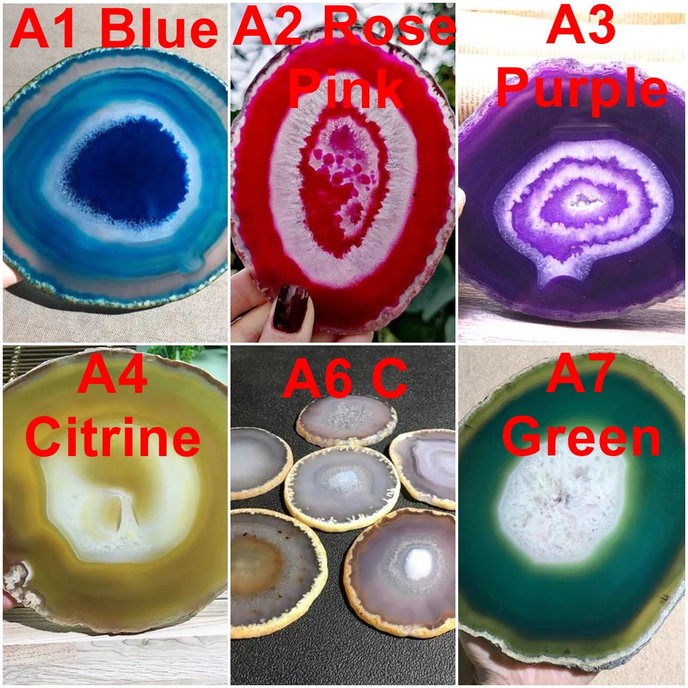 12-20CM Large Crystal AGATE SLAB Geode Slice Mineral Coaster Healing Reiki Decoration