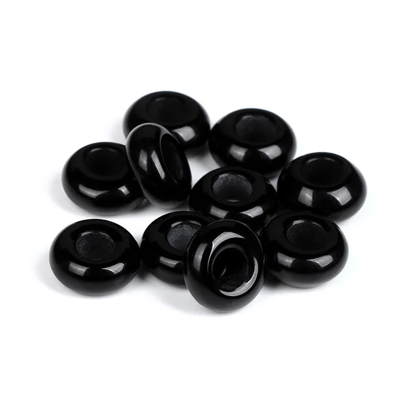 5pcs Abacus Shape Natural Stone Beads Big Hole Loose Bead For Making Jewelry Bracelet Earrings