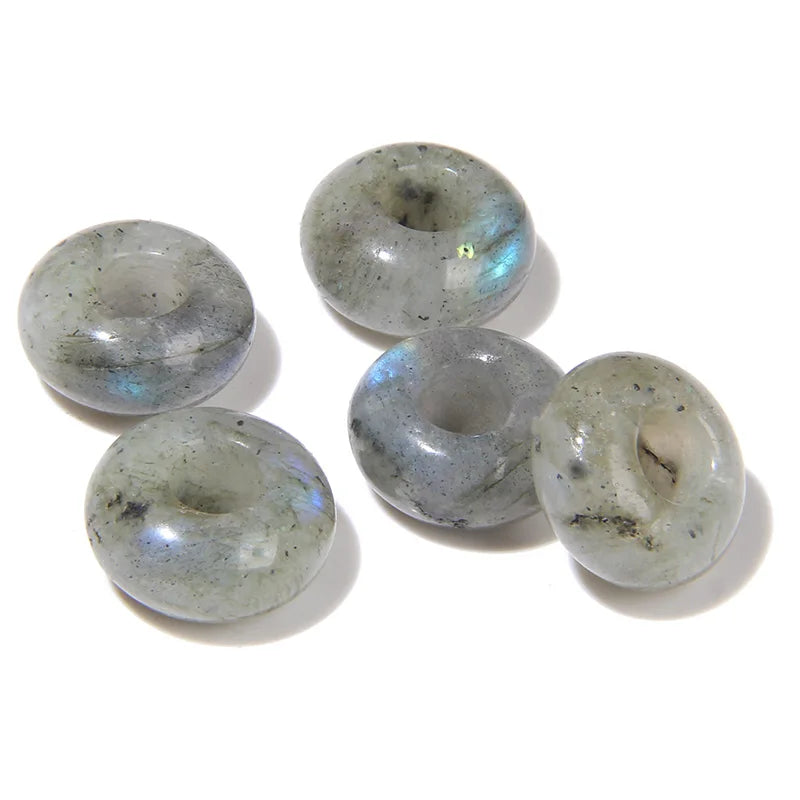 5pcs Abacus Shape Natural Stone Beads Big Hole Loose Bead For Making Jewelry Bracelet Earrings