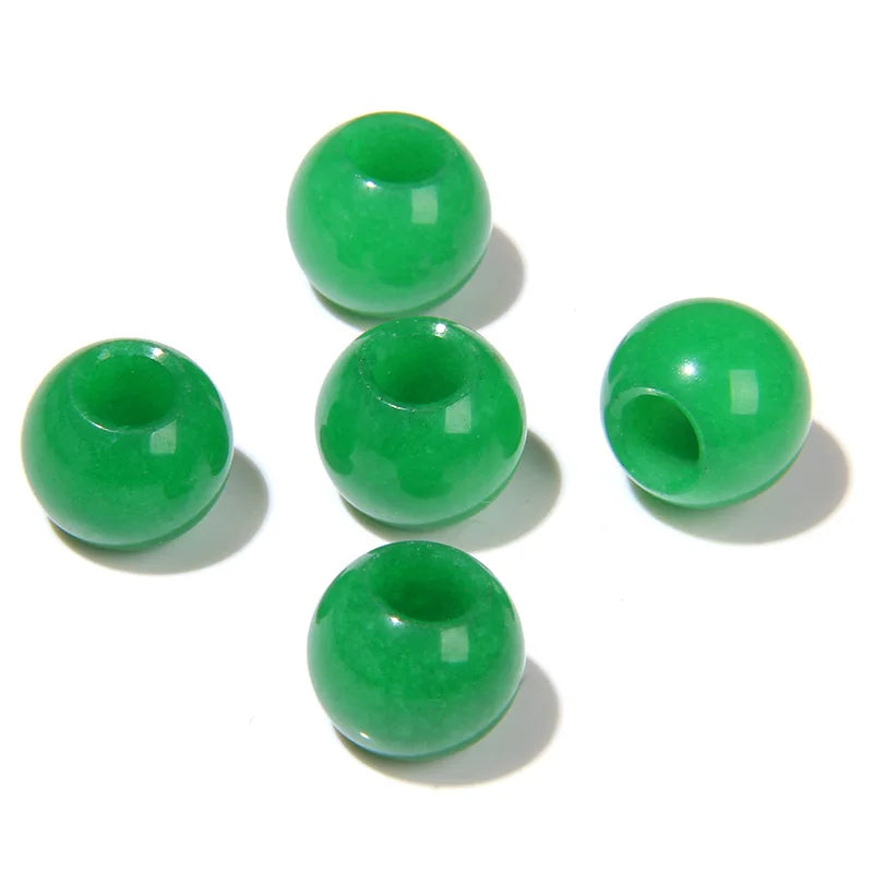 5pcs Abacus Shape Natural Stone Beads Big Hole Loose Bead For Making Jewelry Bracelet Earrings