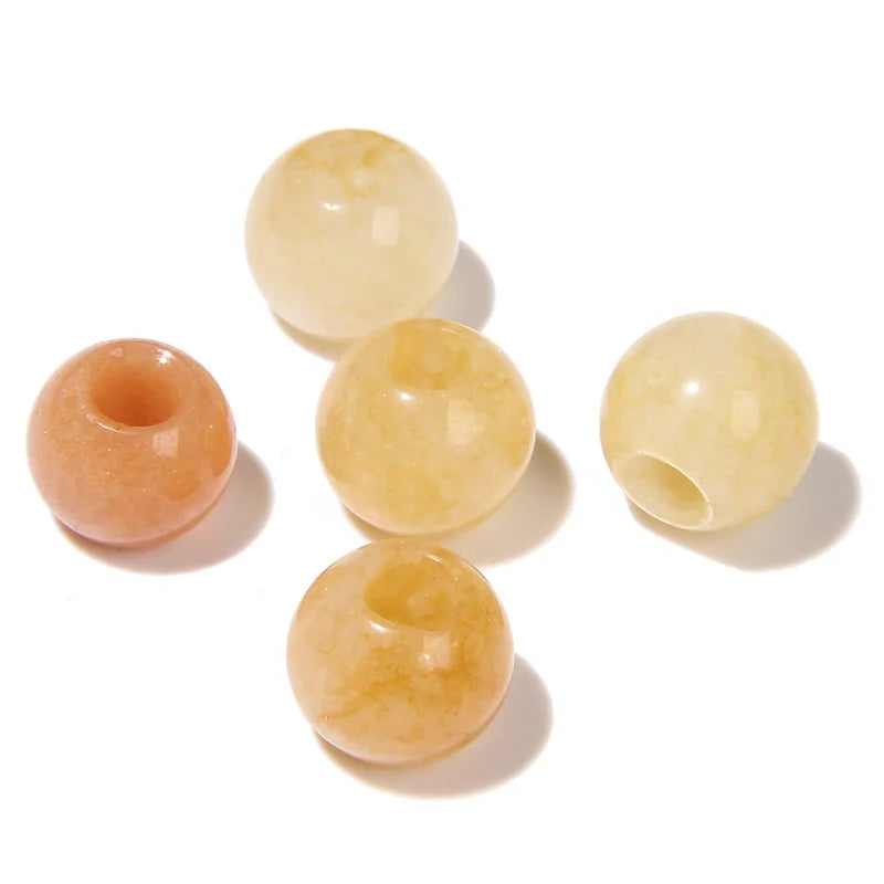 5pcs Abacus Shape Natural Stone Beads Big Hole Loose Bead For Making Jewelry Bracelet Earrings