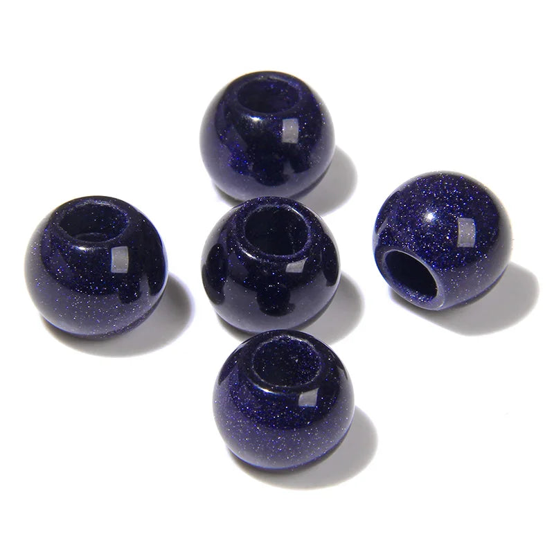 5pcs Abacus Shape Natural Stone Beads Big Hole Loose Bead For Making Jewelry Bracelet Earrings