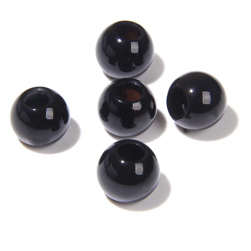 5pcs Abacus Shape Natural Stone Beads Big Hole Loose Bead For Making Jewelry Bracelet Earrings